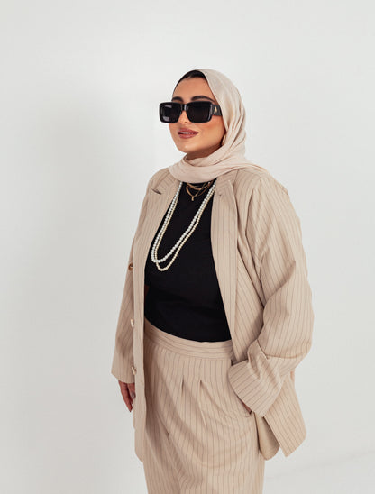 🤍+🖤Sandray – Beige × Black Stripes